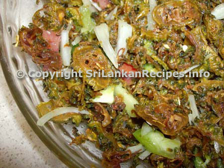 Sri lankan fried karavila (bittergourd) recipe