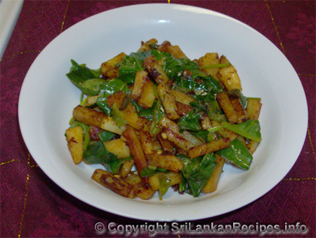 Sri lankan Spinach and Potato Stir Fry Recipe