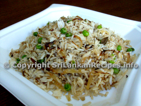 Sri Lankan Onion and Peas Rice recipe